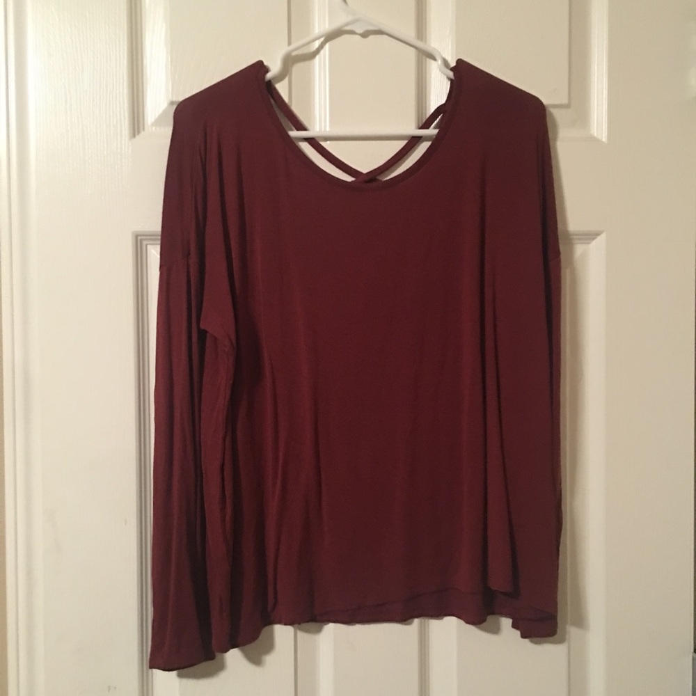 Maroon Lace Up Long Sleeve!